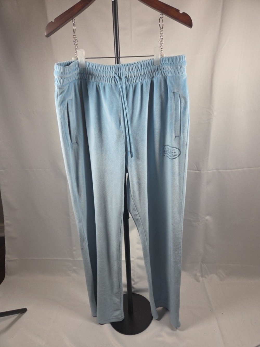 Von Dutch Light Blue Women's Size 1X Velour Jogger Pants